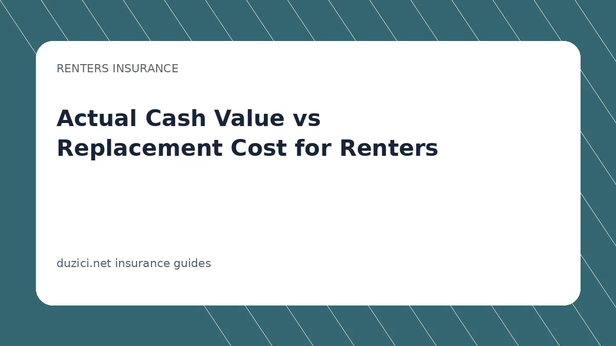 Actual Cash Value vs Replacement Cost for Renters
